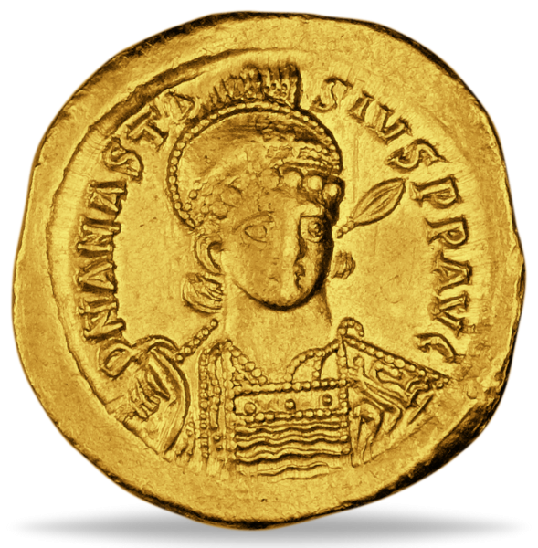 Solidus Kaiser Anastasius - Der Gerechte - Münze Vorderseite