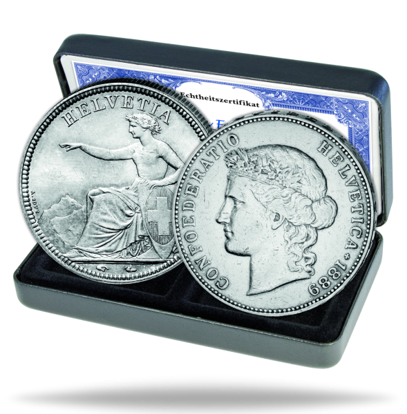 Schweiz, Helvetia Silber-Satz (2 Mz.) - Silber