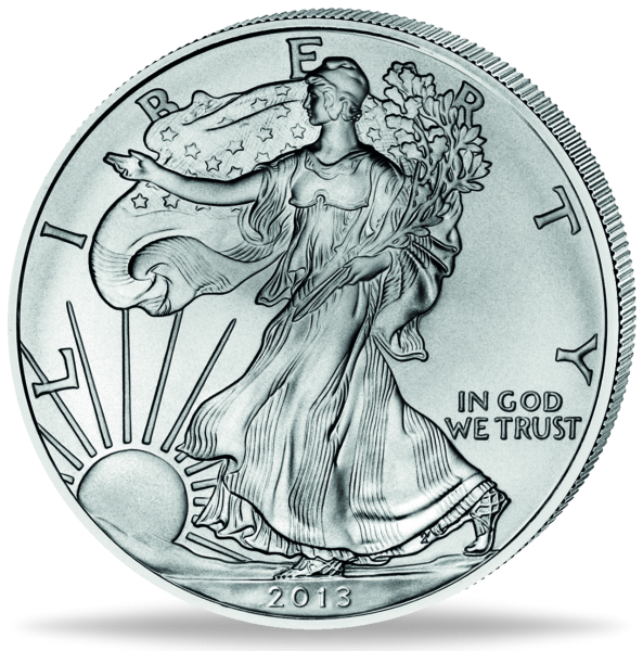 1 US-$ „Silver Eagle“ 2013 - Münze Vorderseite