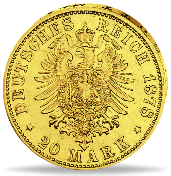 Bayern, 20 Mark Ludwig II. - 1878 - Münze Rückseite