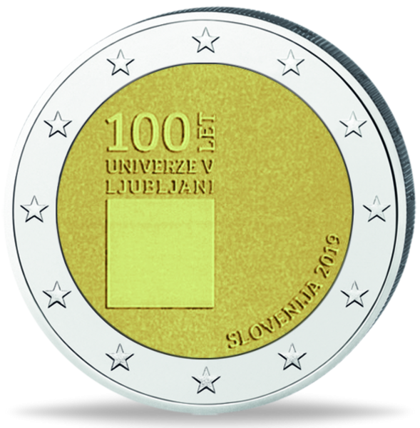 2 Euro 100 Jahre Uni Ljubljana - Münze Vorderseite