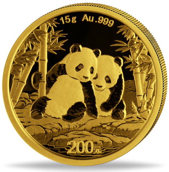200 Yuan Panda 15 Gramm Gold - Münze Vorderseite