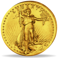 20 US-Dollar St. Gaudens Double Eagle - Vorderseite Münze 20 US-Dollar St. Gaudens Double Eagle - Vorderseite Münze