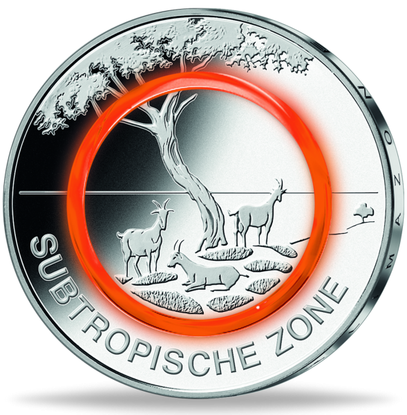 5 Euro Subtropische Zone - Vorderseite Münze
