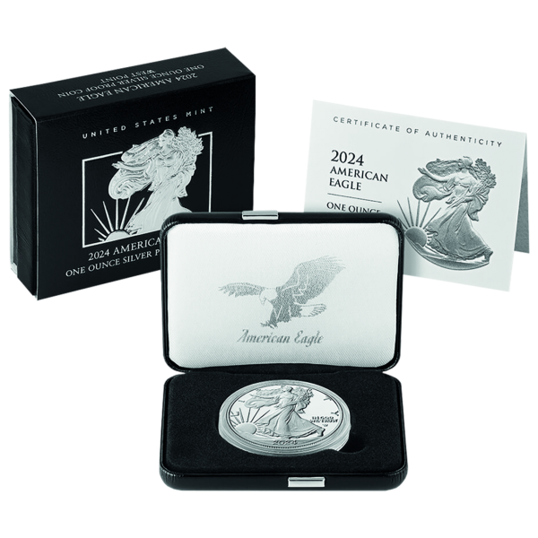 USA, 1 Dollar American Eagle, 2024 - Silber - Kassette