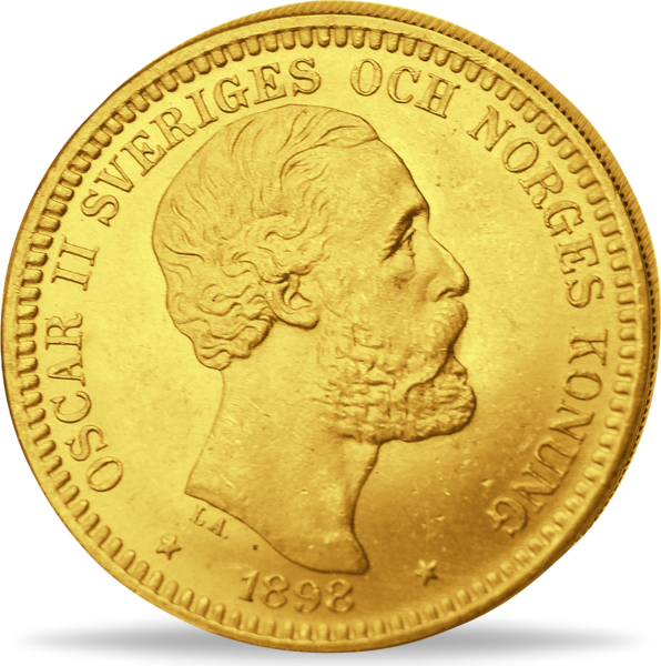 20 Schwedische Kronen Oskar II. - Vorderseite Münze