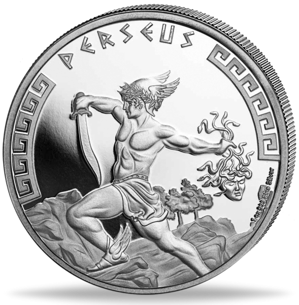 2 Dollar Perseus 1 Unze Silber - Münze Vorderseite