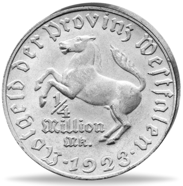 1/4 Milliarde Mark „von Stein, Aluminium“ 1923 Stempelglanz - Münze Vorderseite