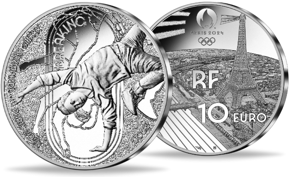 10 E Breakdance – aus der Serie Olympiade Paris 2024 | Silber Münzen | Europäische Gedenkmünzen ...