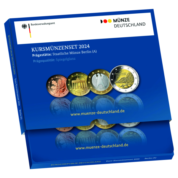 Deutschland, 5,88 Euro Kurssatz (1 Ct.-2 € plus 2 Königsstuhl), 9 Mz., 2024