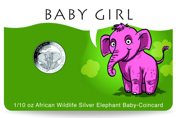 10 Shilling Elefant Coincard Mädchen - Coincard Vorderseite