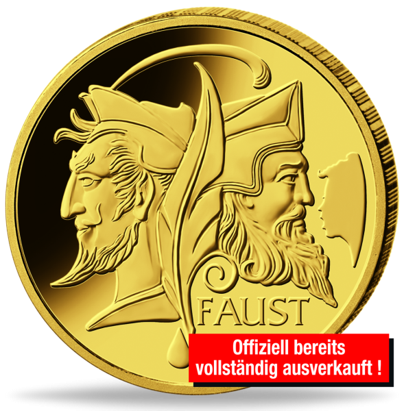 100 Euro Faust - Münze Vorderseite mit Störer