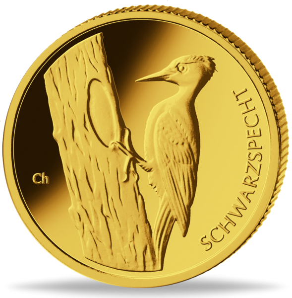 20 Euro Schwarzspecht - Vorderseite Münze