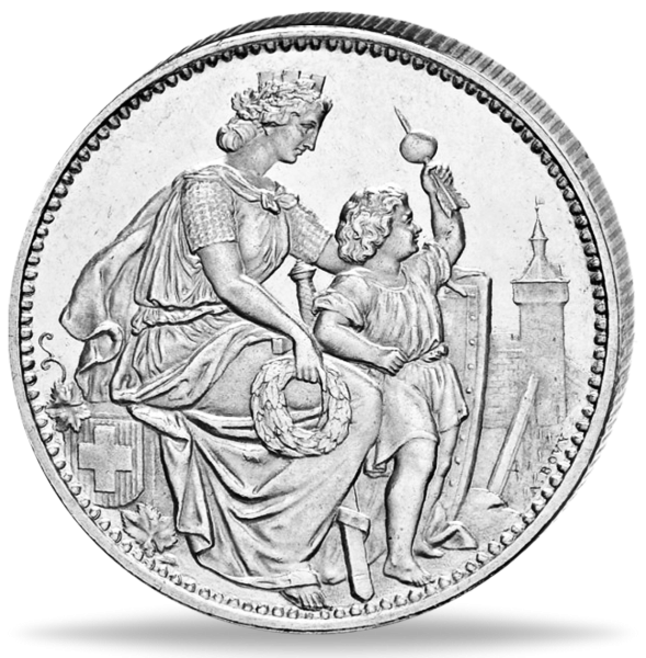 5 Schweizer Franken - Silber - 1865, Schaffhausen - Münze Vorderseite