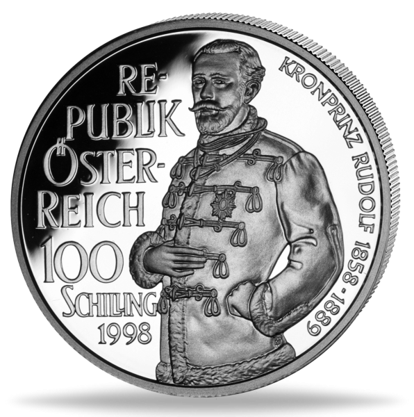 100 Schilling Kronprinz Rudolf - Münze Vorderseite