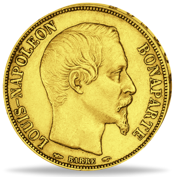 20 Französische Francs Louis Napoleon - Vorderseite Münze