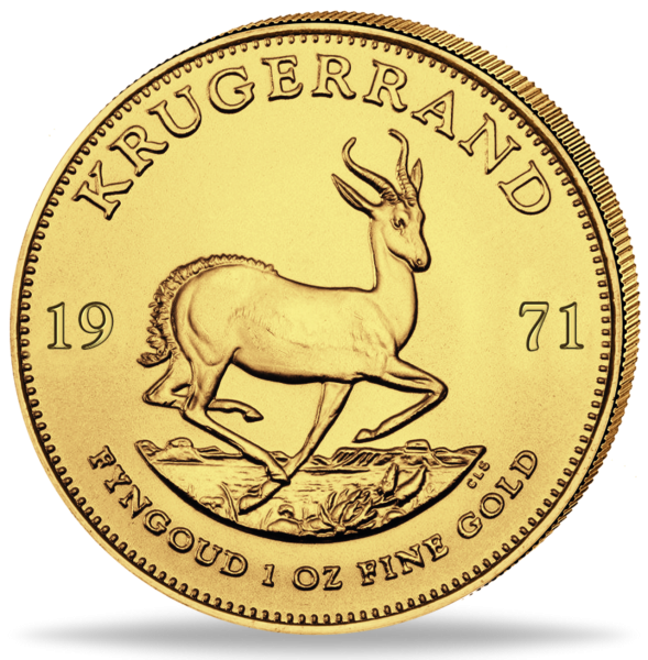 Südafrika Krügerrand 1 Unze Gold 1971 - Münze Vorderseite