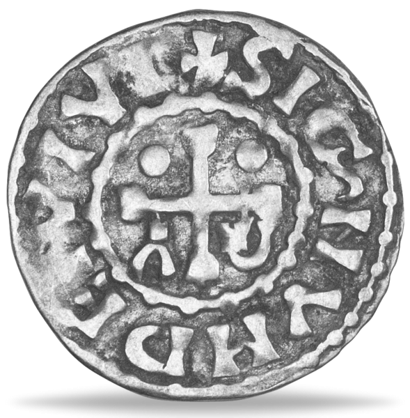 Frankreich, Denier Graf Herbert I. - Münze Vorderseite