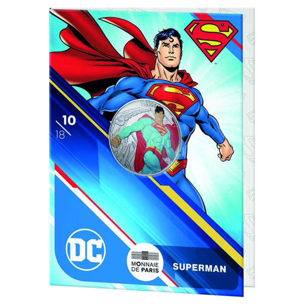 10 Euro Superman, 2025, Silber, Farbappli. - Münze in Coincard