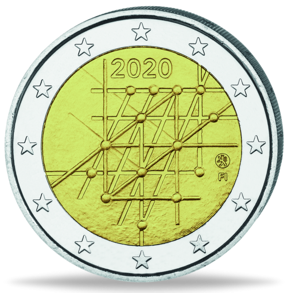2 Euro 100 Jahre Uni Turku - Münze Vorderseite