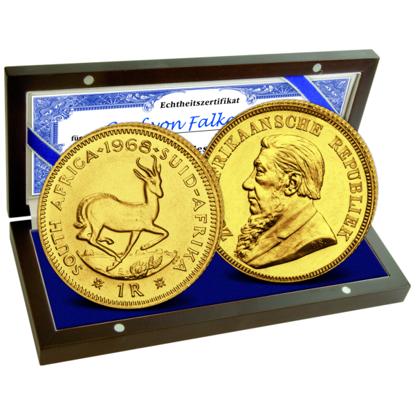 Südafrika, Gold-Satz 1 Rand v. Riebeek + 1 Pfd Ohm Krüger (2 Mz.) - Satzbild