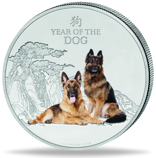 2 Dollar Jahr des Hundes - Münze Vorderseite