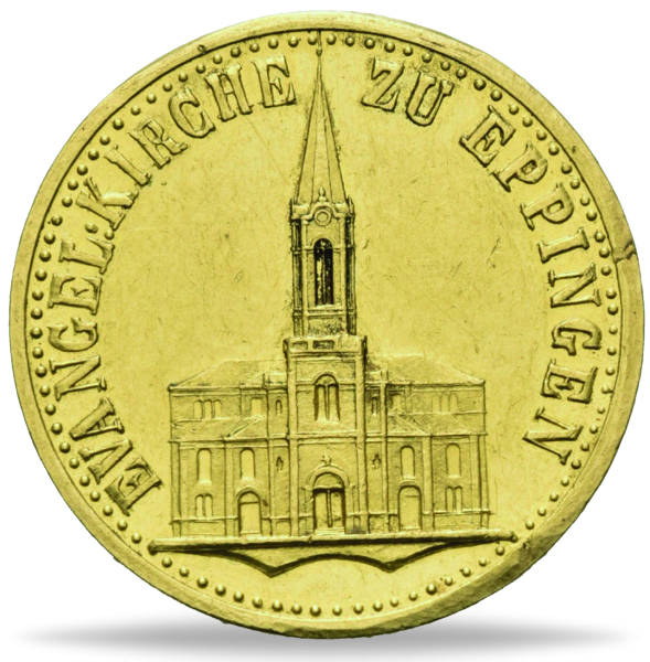 Gedenkkreuzer 1879 in Gold, Großherzog Friedrich I. - Münze Vorderseite