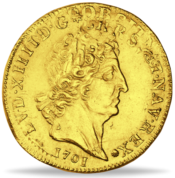 Frankreich Louis d'or „König Ludwig XIV.“ 1701 - Gold - Münze Vorderseite