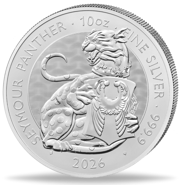 10 Pfund Tudor's Beast Seymore Panther 10 Unzen Silber - Münze Vorderseite