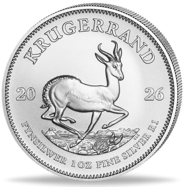 Südafrika, Krügerrand, 1 Unze Silber 2026 - Münze Vorderseite