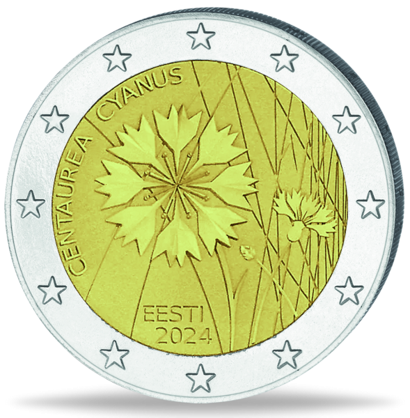 2 Euro Kornblume - Münze Vorderseite