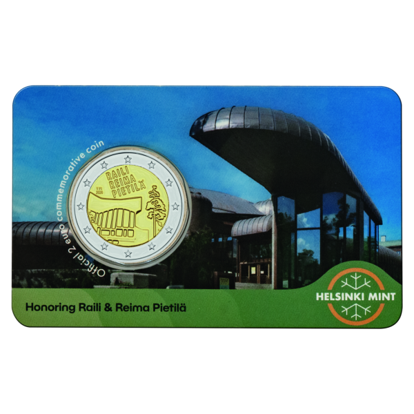 2 Euro Raili und Reima Tietilä in englischer Sprache - Münze in Coincard Vorders