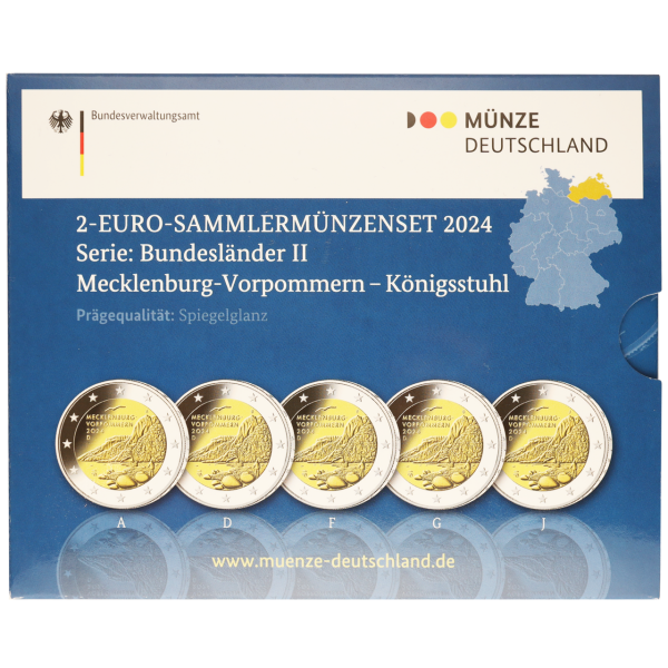 5x 2 Euro Königsstuhl - Satzbild in Coincard
