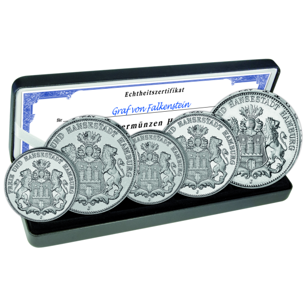 Kaiserreich Silber Hamburg-Komplett-Kollektion 1. Münze - Satzbild