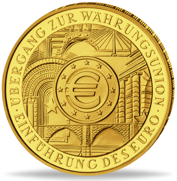100 Goldeuro Währungsunion - Einführung des Euro - Münze Vorderseite