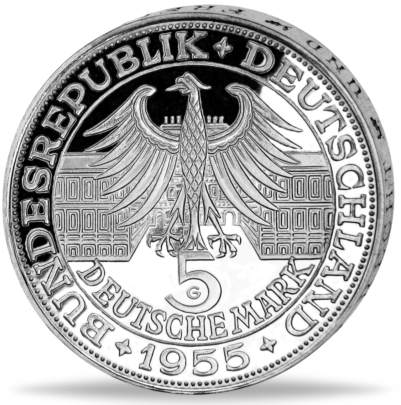 5 Deutsche Mark Markgraf von Baden Silber Münze Vorzüglich