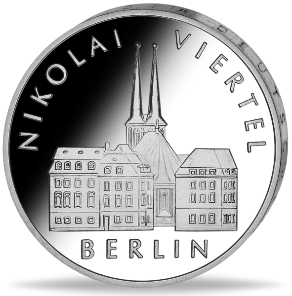 5 Mark der DDR Nikolaiviertel Berlin - Münze Vorderseite