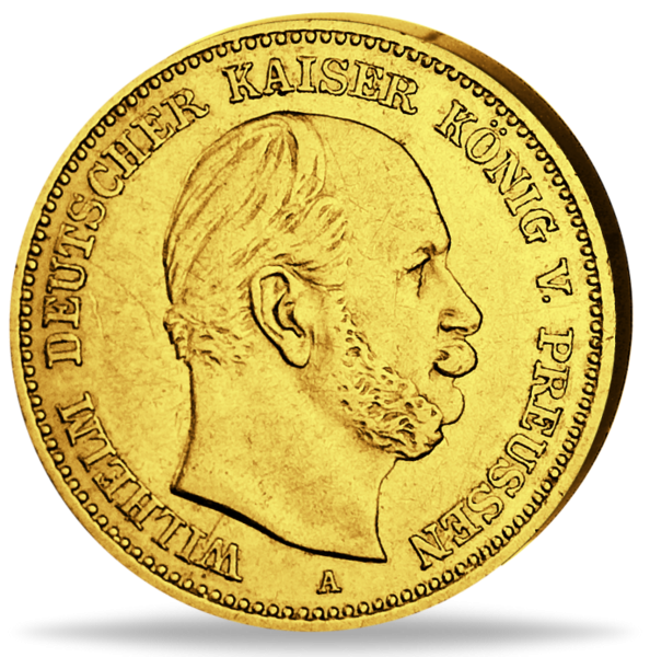 5 Mark Wilhelm I. - Vorderseite historische Goldmünze