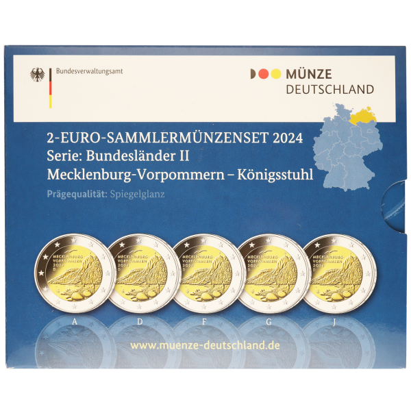 5x 2 Euro Königsstuhl - Satzbild in Coincard