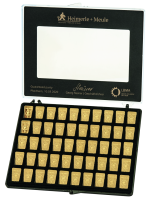 50x1 gramm Goldtafel Heimerle Meule - Kassette offen 50x1 gramm Goldtafel Heimerle Meule - Kassette offen