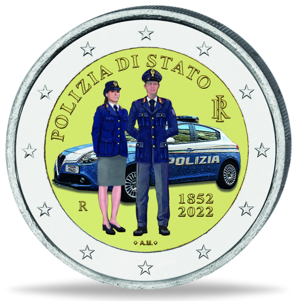 2 Euro Polizia di Stato - Vorderseite Münze