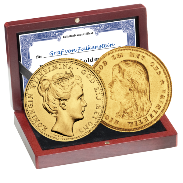 Königreich der Niederlande, 2 x10 Hfl Wilhelmina - Gold - Komplettsatz