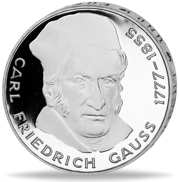 5 Deutsche Mark Carl Friedrich Gauß - Vorderseite BRD Silbermünze