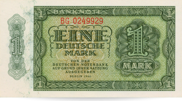 Banknote DDR 1 Mark 1948 - Vorderseite