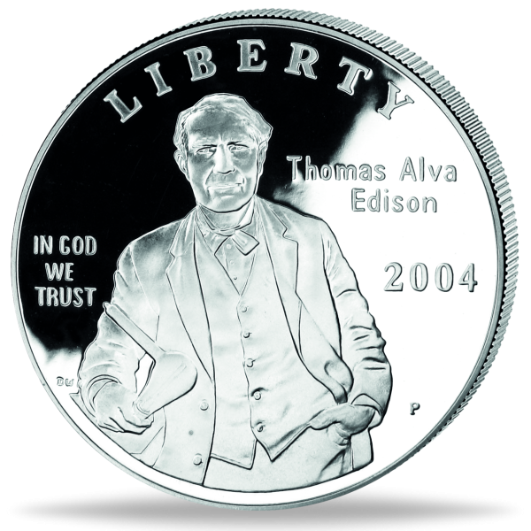 1 US Dollar Thomas Alva Edison - 2004 Silber - Münze Vorderseite