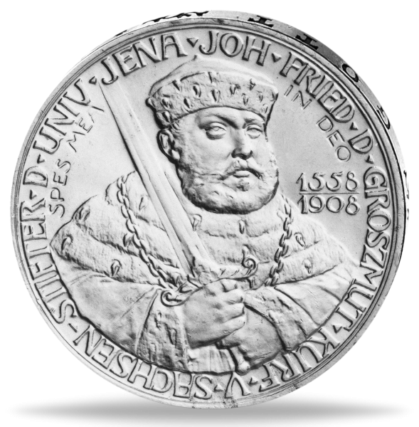 5 Mark 1908, Wilhelm Ernst 350 J. Uni Jena jäger 161 Silber - Münze Vorderseite