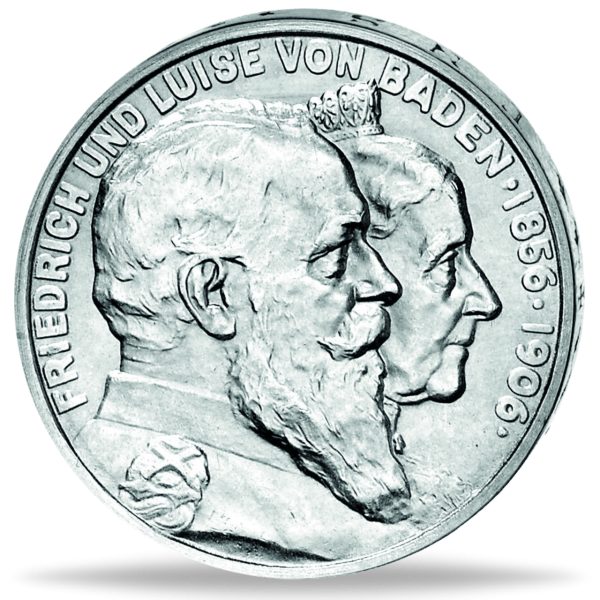 5 Mark Goldene Hochzeit Friedrich I. und Luise - Vorderseite Münze