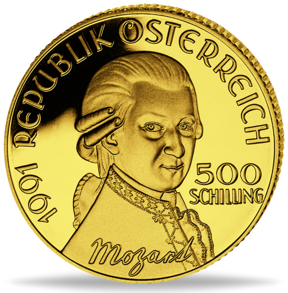 500 Schilling „Mozart Don Giovanni“ - Münze Vorderseite