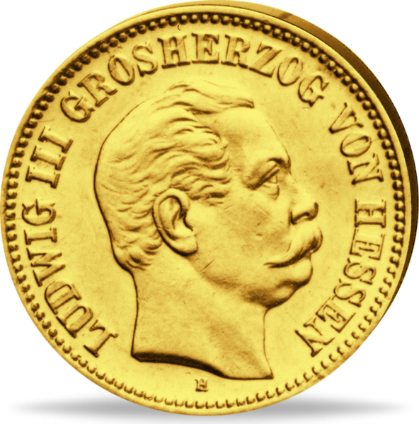 Großherzogtum Hessen, 5 Mark 1877 - Vorderseite Münze