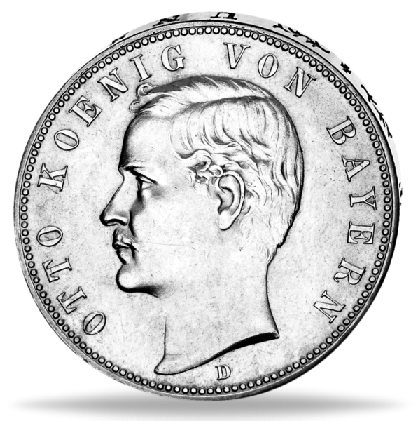 Bayern 3 Mark „König Otto“ 1908 - Silber - Münze Vorderseite